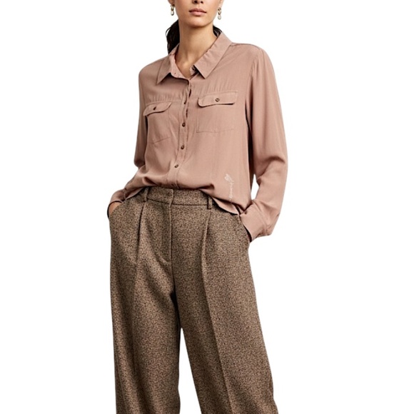 Cream Denmark minimalist Scandi salmon pink long sleeve blouse EU 38 - Picture 2 of 10